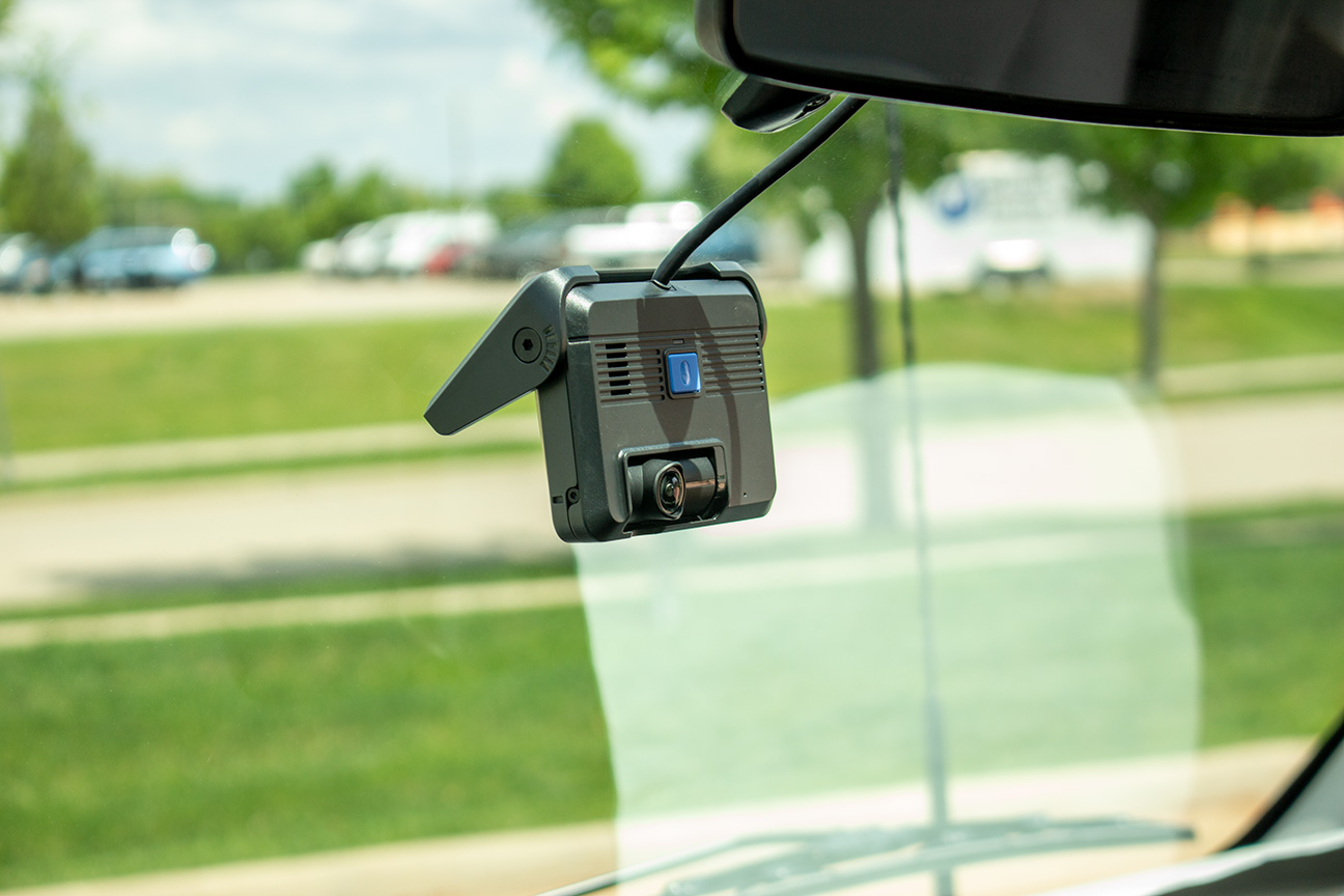 camera mounted to the windshield