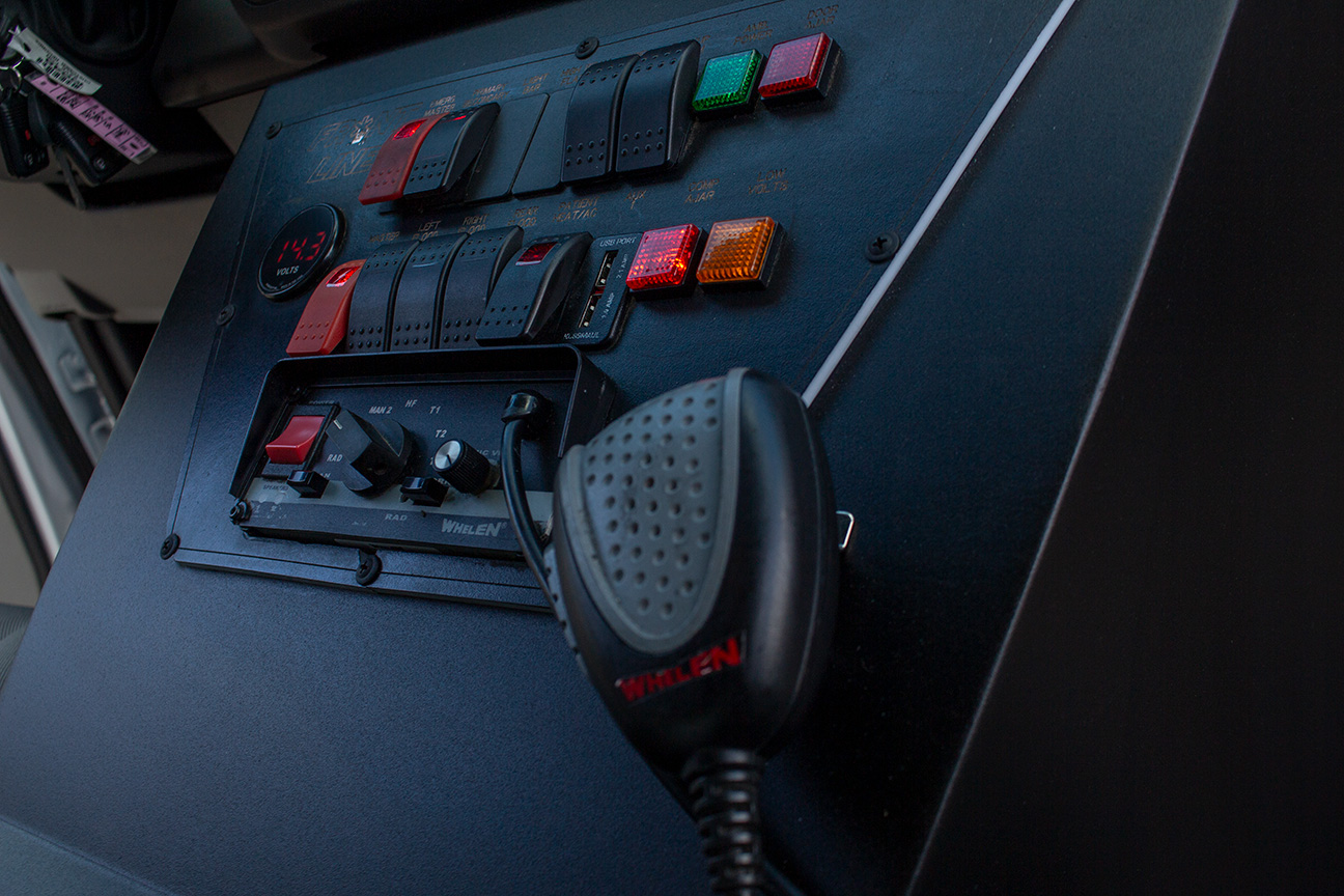 switch console in an ambulance